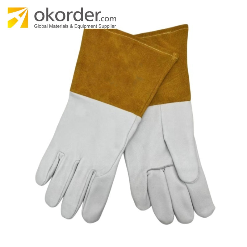 White sheepskin welding gloves for argon arc welding