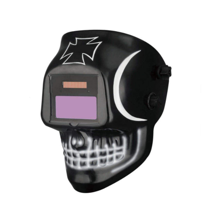 Solar Assist Welding Helmet with Adjustable Sensitivity & Delay with Skull Style