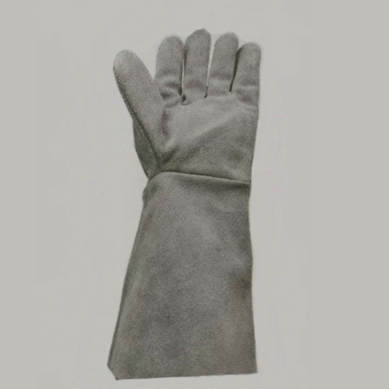 Welding gloves natural single layer ones made of cow split leather material