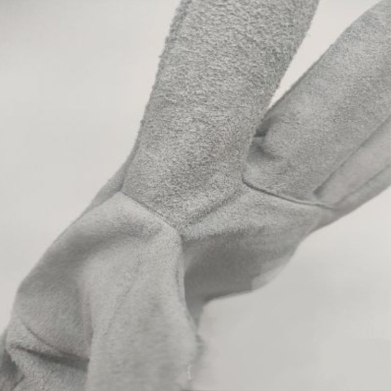 Welding gloves natural single layer ones made of cow split leather material