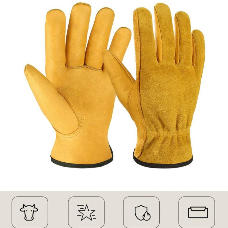Cowhide Work Gloves for Gardening Machinery Auto Repair and Welding Protection